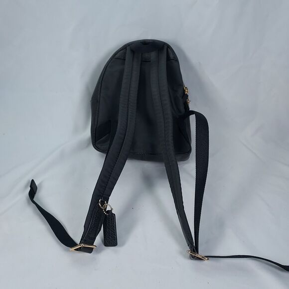 Coach Mini Pebble Leather Backpack Black Gold Hardware Charlie Style Bag Purse - Picture 2 of 9